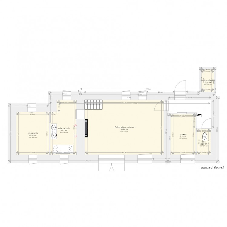 Rdch  Projectif  Petit Aulnay. Plan de 0 pièce et 0 m2