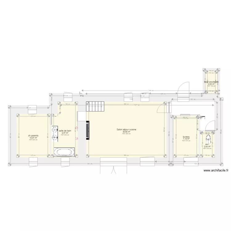 Rdch  Projectif  Petit Aulnay. Plan de 