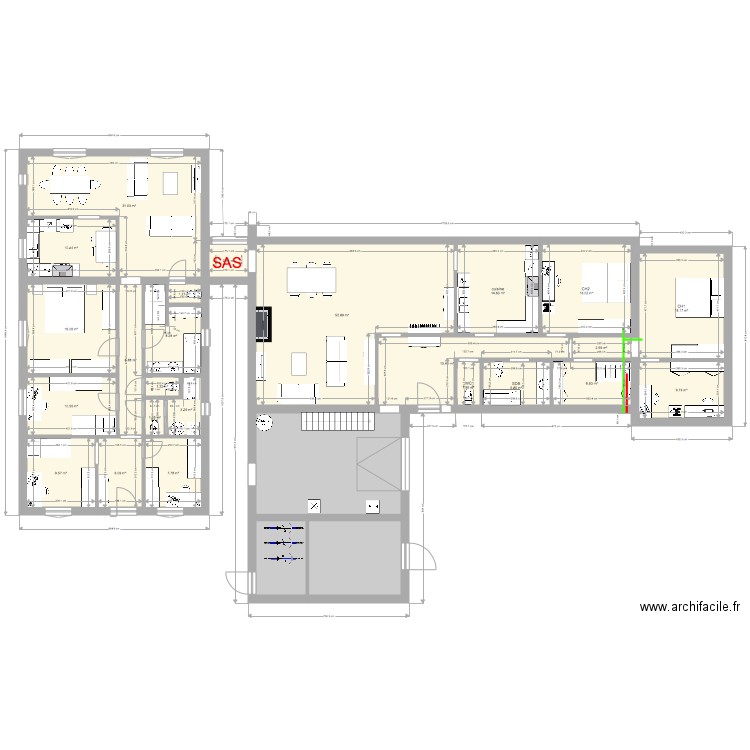 2 maisons complètes. Plan de 0 pièce et 0 m2