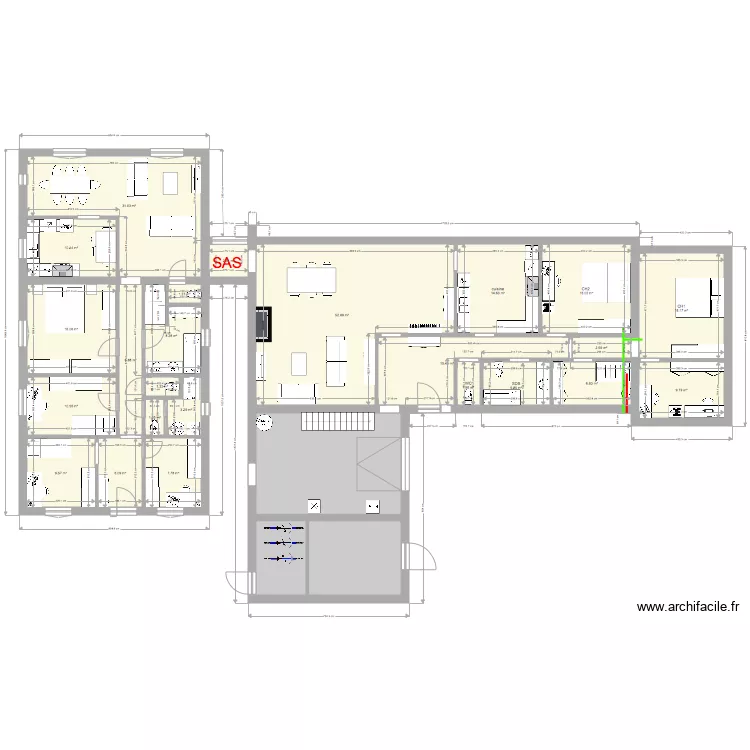 2 maisons complètes. Plan de 2 maisons complètes. Plan de