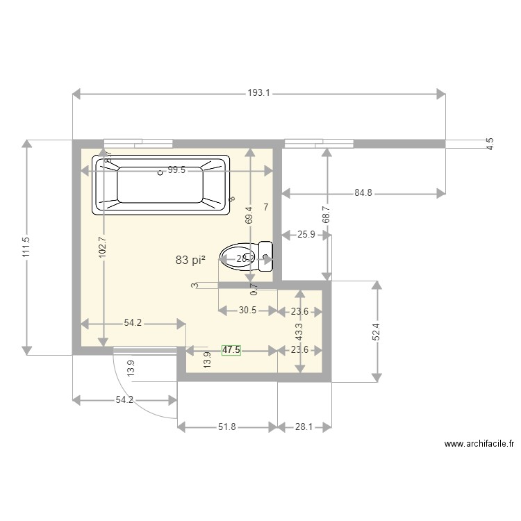 salle de bain suzanne pdf modifiée. Plan de 0 pièce et 0 m2