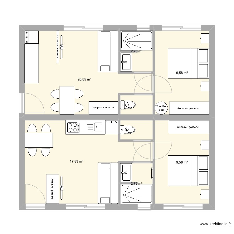 RDC devant. Plan de 0 pièce et 0 m2