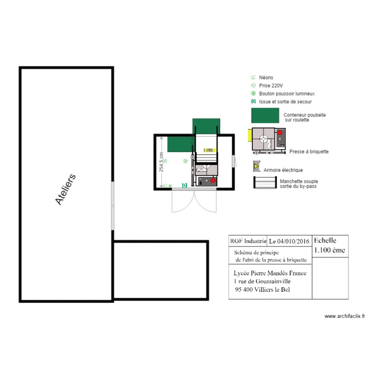 Abri pour la presse à briquette V2. Plan de 0 pièce et 0 m2