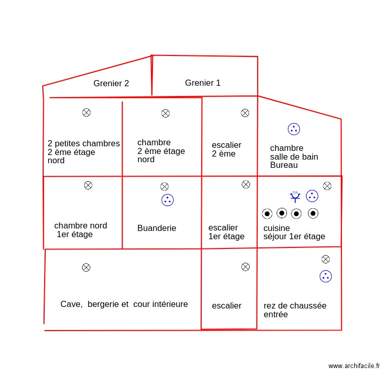 distribution éléctricité. Plan de 0 pièce et 0 m2