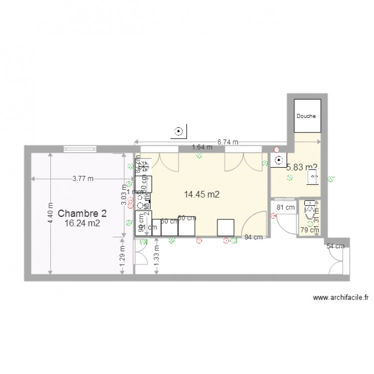 3PiccioniCloisons. Plan de 0 pièce et 0 m2