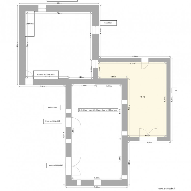 RDC Amenage. Plan de 0 pièce et 0 m2