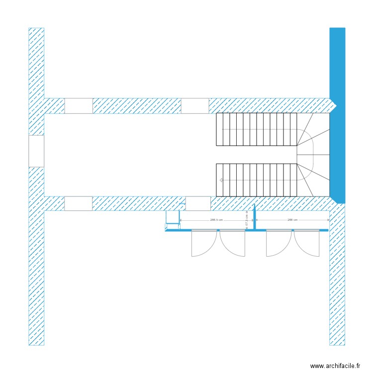 manson. Plan de 2 pièces et 31 m2