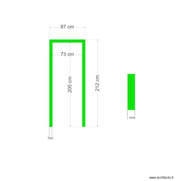 cadre 87x212cm. Plan de 0 pièce et 0 m2