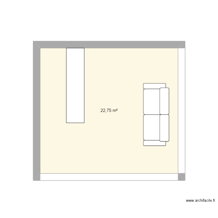 cartier. Plan de 1 pièce et 23 m2