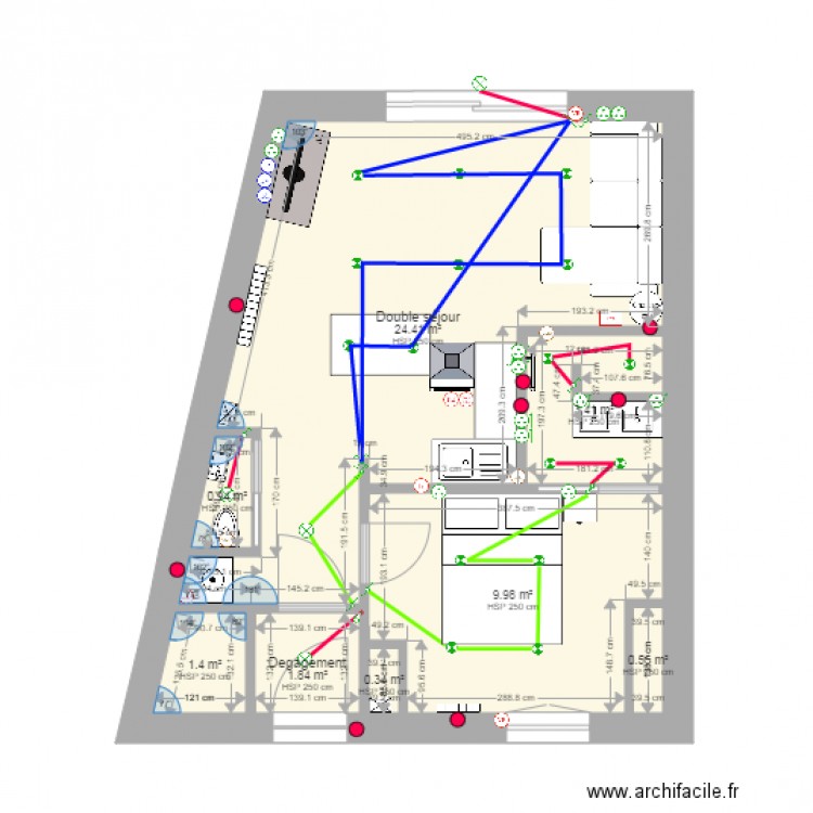 Appart 1 Electricité compteur. Plan de 0 pièce et 0 m2