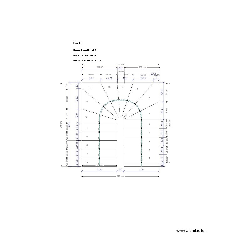 Escaliers . Plan de 0 pièce et 0 m2