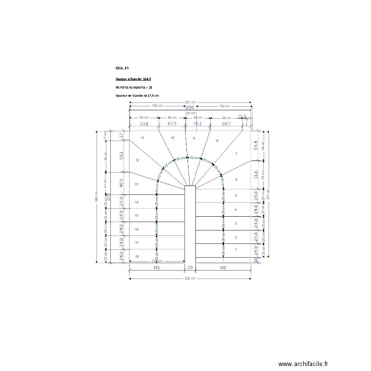 Escaliers . Plan de 0 pièce et 0 m2