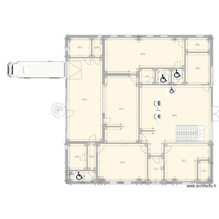 EMAIA LABO. Plan de 70 pièces et 801 m2