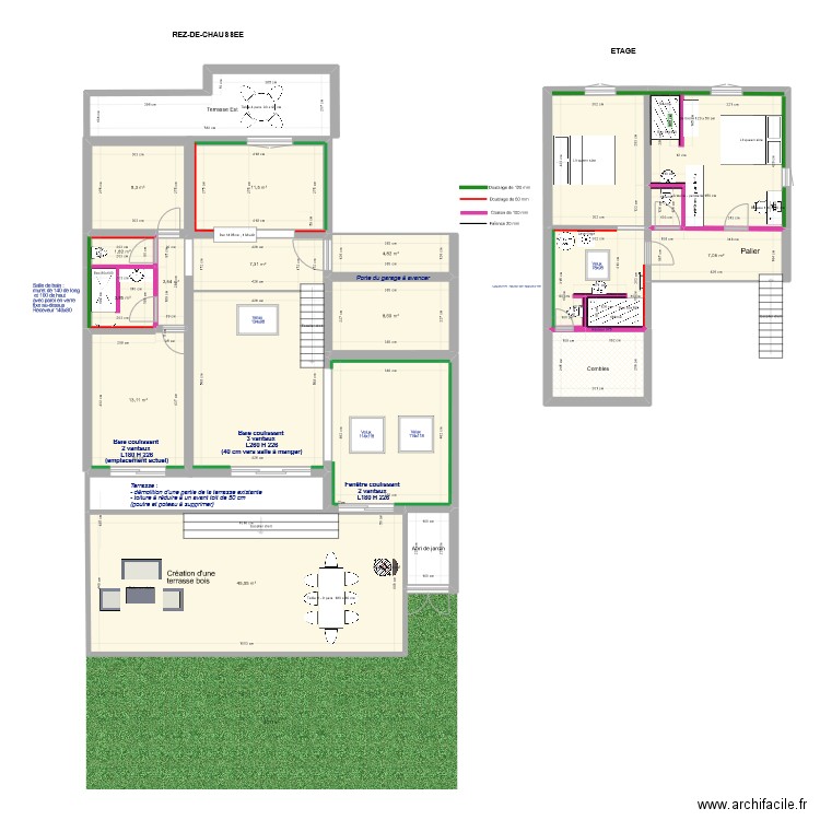 Genêts V5 cloisons. Plan de 20 pièces et 219 m2