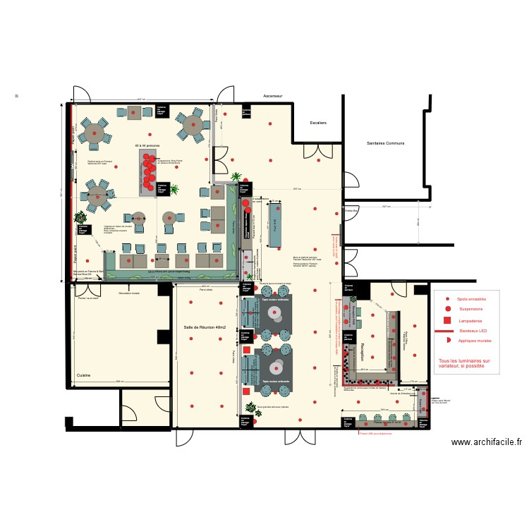 Hotel AZ - Reception Plan Luminaires. Plan de 0 pièce et 0 m2