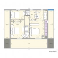 Plan chalet 2 étage variante chambre avec escalier S