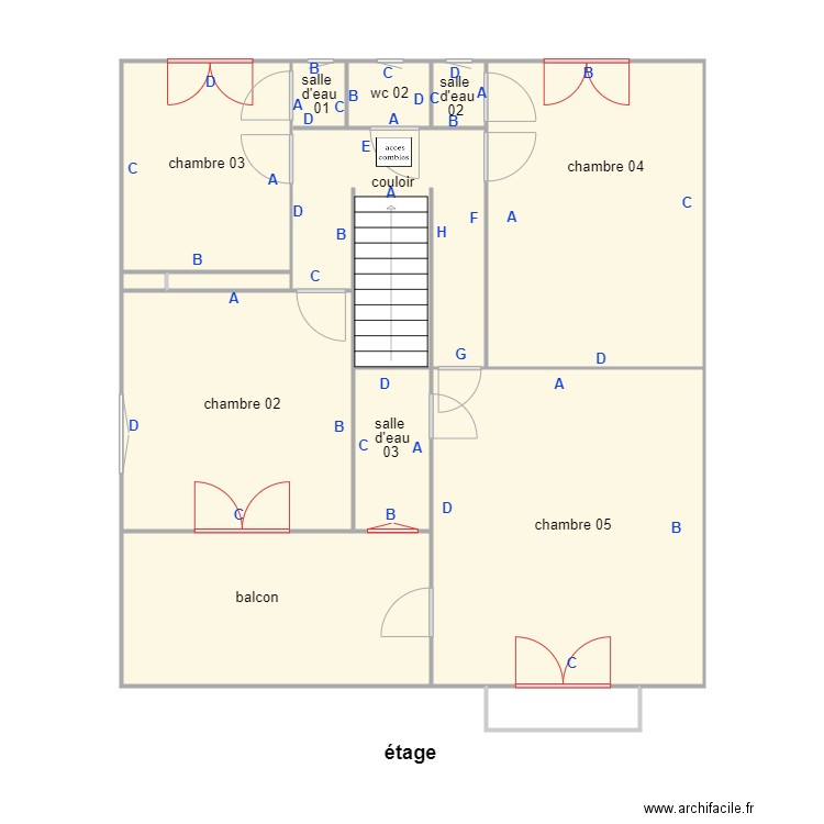 touchard 1021 etage PB. Plan de 12 pièces et 97 m2