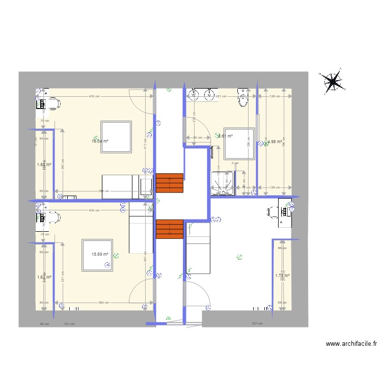 2eme étage St Didier Chambres 2. Plan de 0 pièce et 0 m2