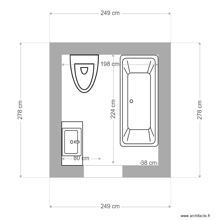 flo salle de bain 3. Plan de 1 pièce et 5 m2