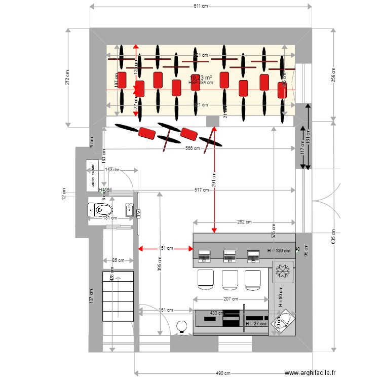 Abbes Saidi 4 plan Motos V1. Plan de 1 pièce et 10 m2