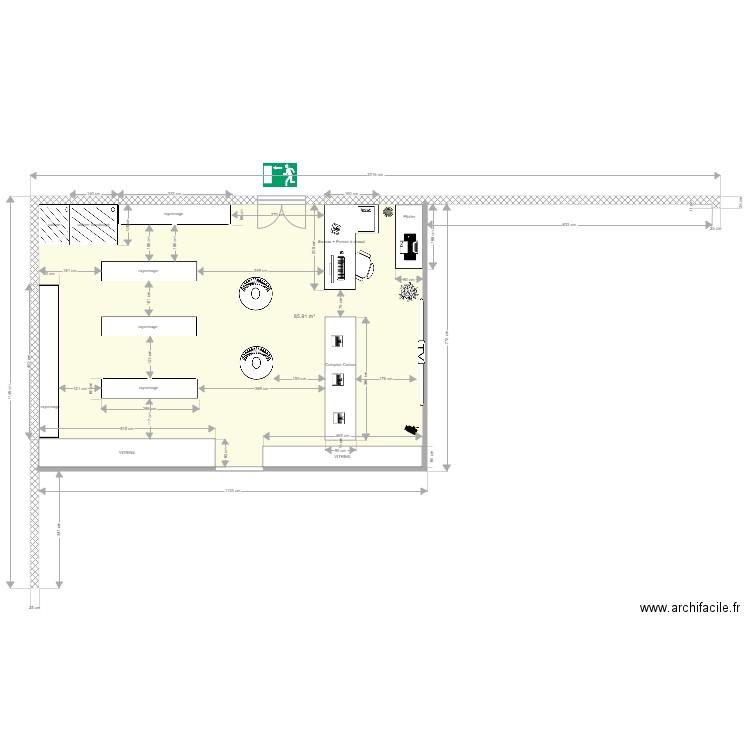 boutique pati ébauche 1 . Plan de 0 pièce et 0 m2