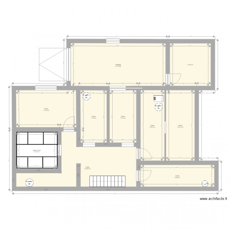Plan sous-sol situation existante. Plan de 0 pièce et 0 m2