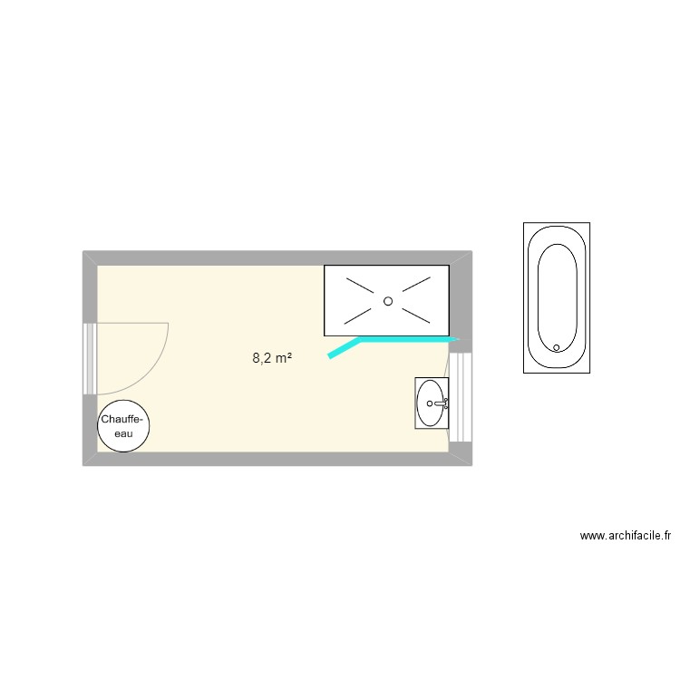 LEFRANC PROJET. Plan de 1 pièce et 8 m2