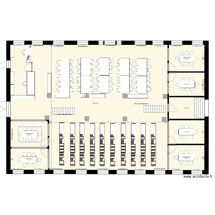 plan bibliothèque. Plan de 10 pièces et 680 m2