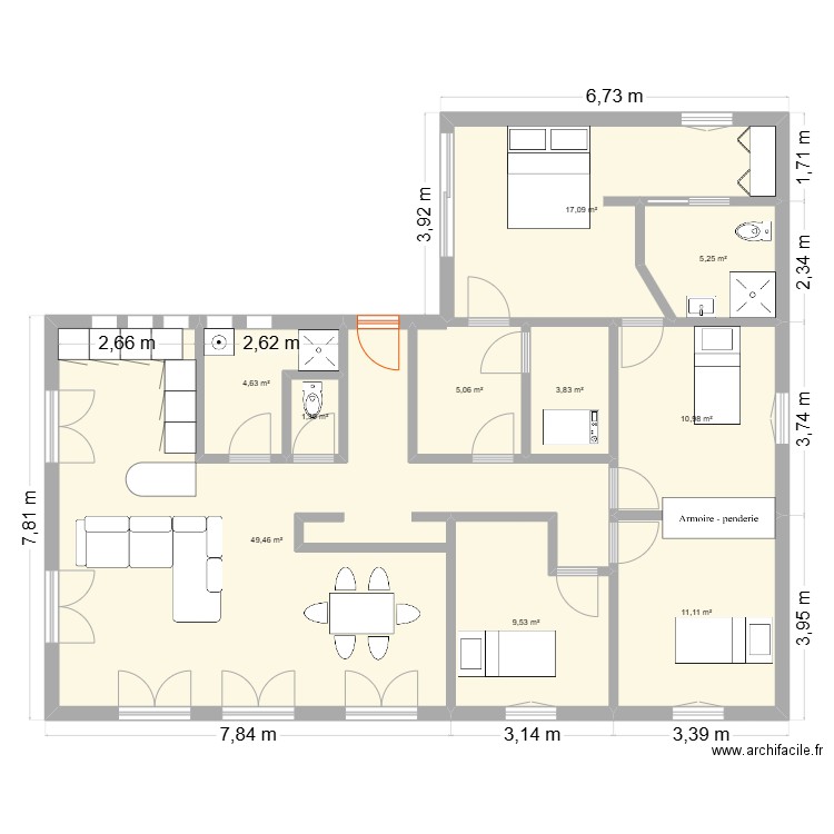 Véranda. Plan de 10 pièces et 118 m2