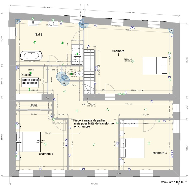 plan plassac verifier4 indice 2 etage chauffage. Plan de 5 pièces et 139 m2