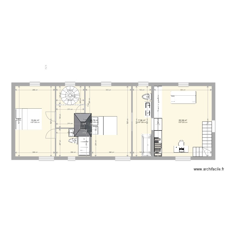 la colombière étage. Plan de 4 pièces et 74 m2