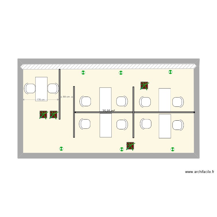 Etage - Salle réunion 1. Plan de 2 pièces et 35 m2