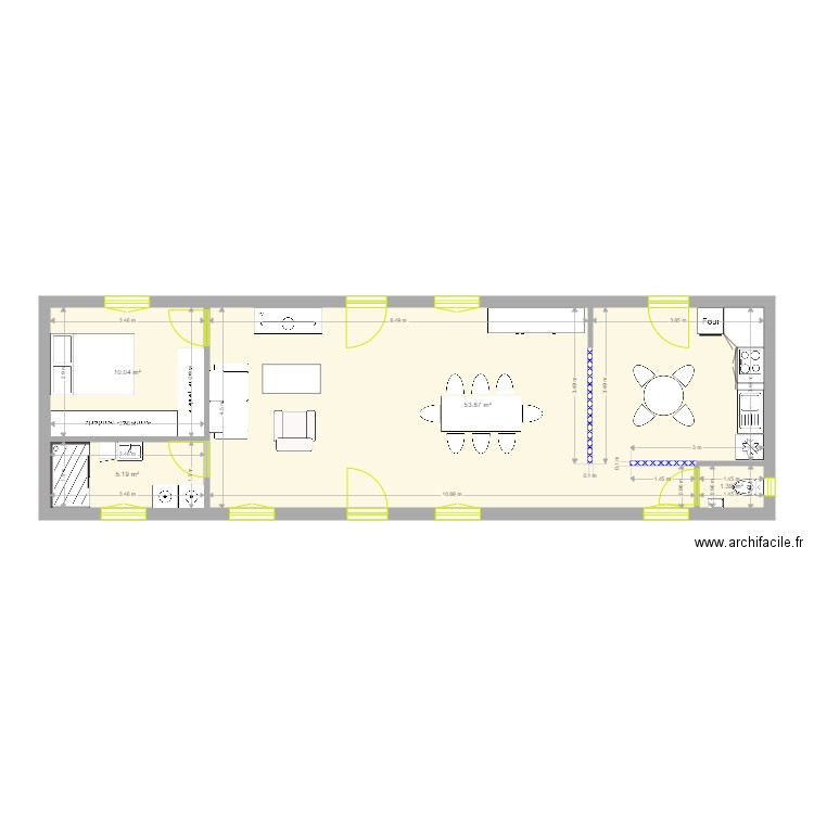 patio. Plan de 0 pièce et 0 m2