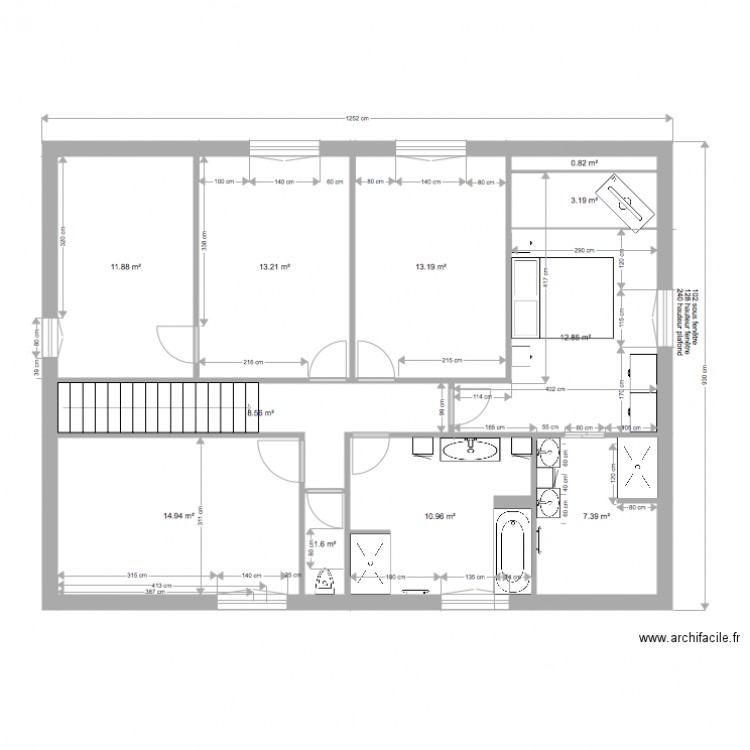 etage complet lit 1 4 1 17. Plan de 0 pièce et 0 m2