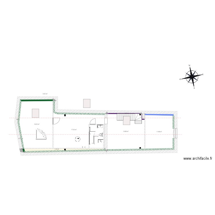 Plan combles mur abattu baignoire v1 solution 5. Plan de 0 pièce et 0 m2