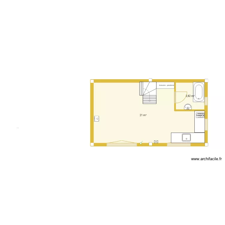 plan gîte léon. Plan de 2 Pièces et 24 m² plan gîte léon. Plan de 2 Pièces et 24 m²