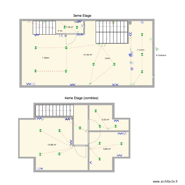 duplex PALMIERS électricité . Plan de 0 pièce et 0 m2