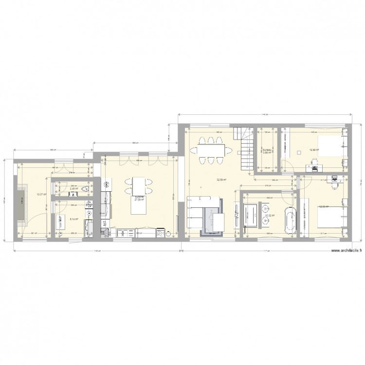 distribution pièce 80m. Plan de 0 pièce et 0 m2