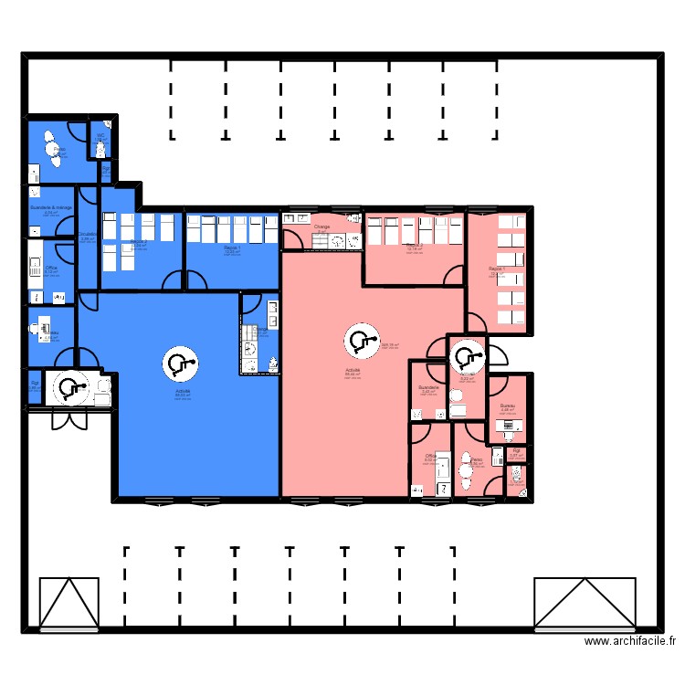 Mareuil les Meaux Projet pl1 jr. Plan de 25 pièces et 575 m2