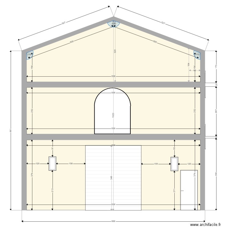 12345. Plan de 3 pièces et 82 m2