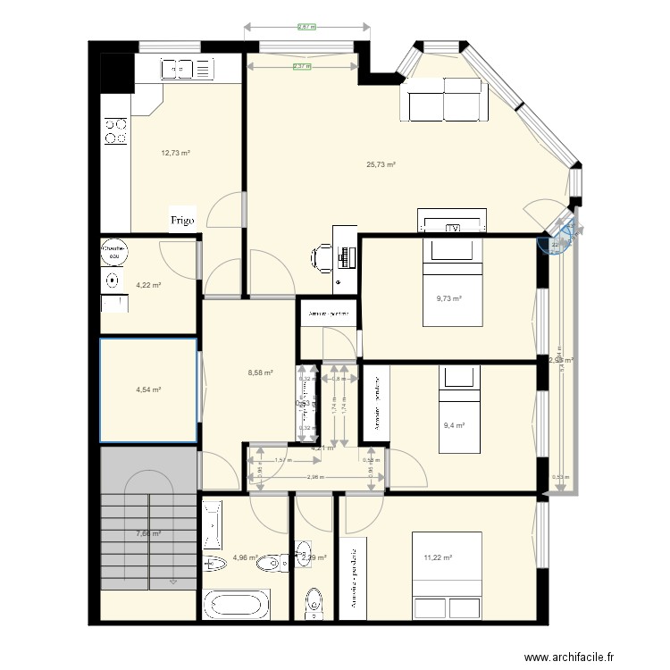 Lobbes. Plan de 1 pièce et 26 m2
