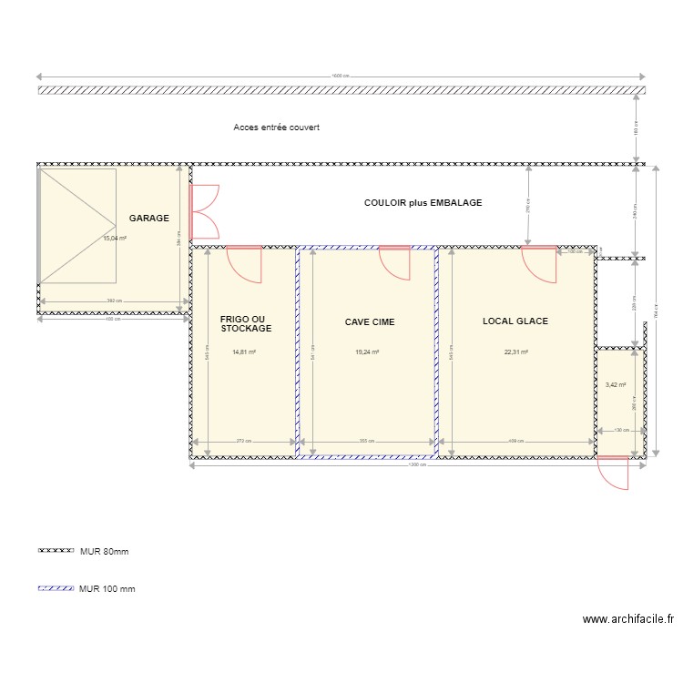 agrandissement fromagerie. Plan de 0 pièce et 0 m2