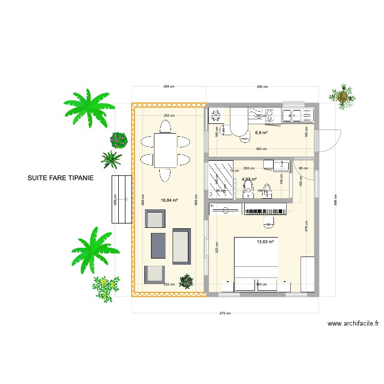 SUITE FARE TIPANIE PAOLA. Plan de 4 pièces et 41 m2