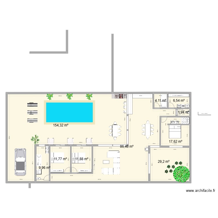 Maison de plage Mimizan. Plan de 10 pièces et 334 m2