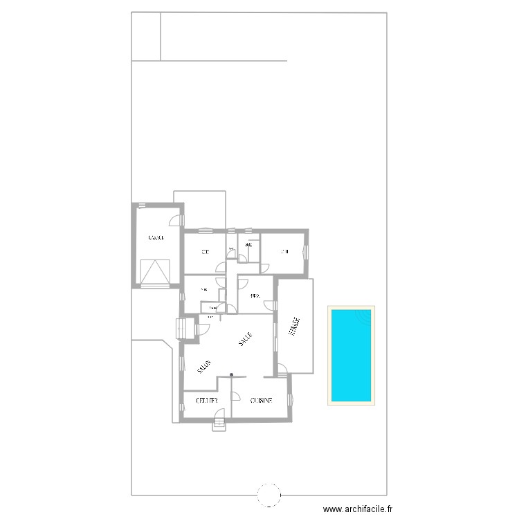 Buis plan 1. Plan de 7 pièces et 47 m2