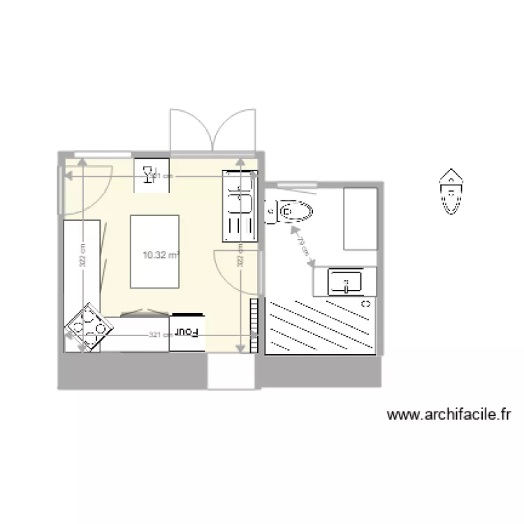 cuisine 5 isolation. Plan de 