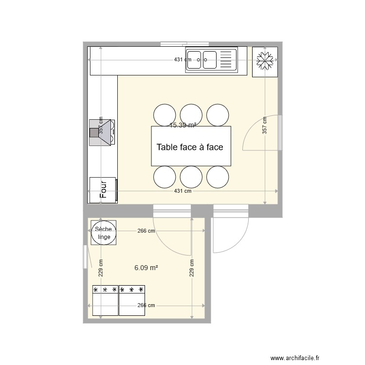 Cuisine. Plan de 0 pièce et 0 m2