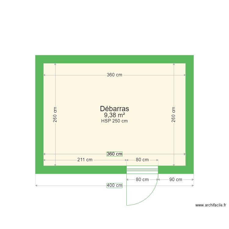 poulailler. Plan de 1 pièce et 9 m2