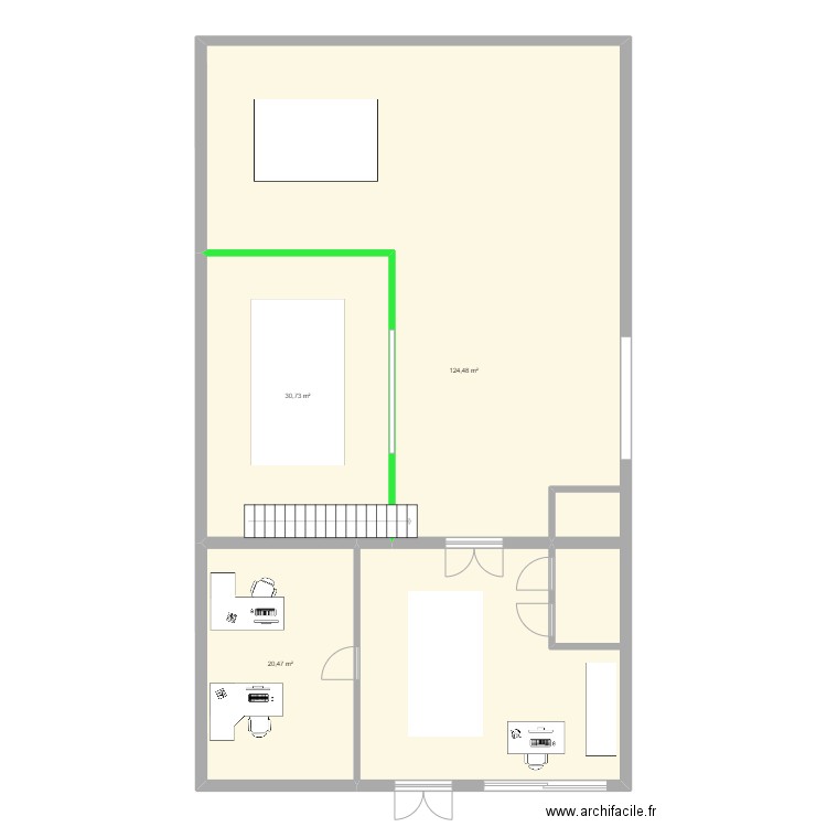 latecoere V2. Plan de 3 pièces et 176 m2