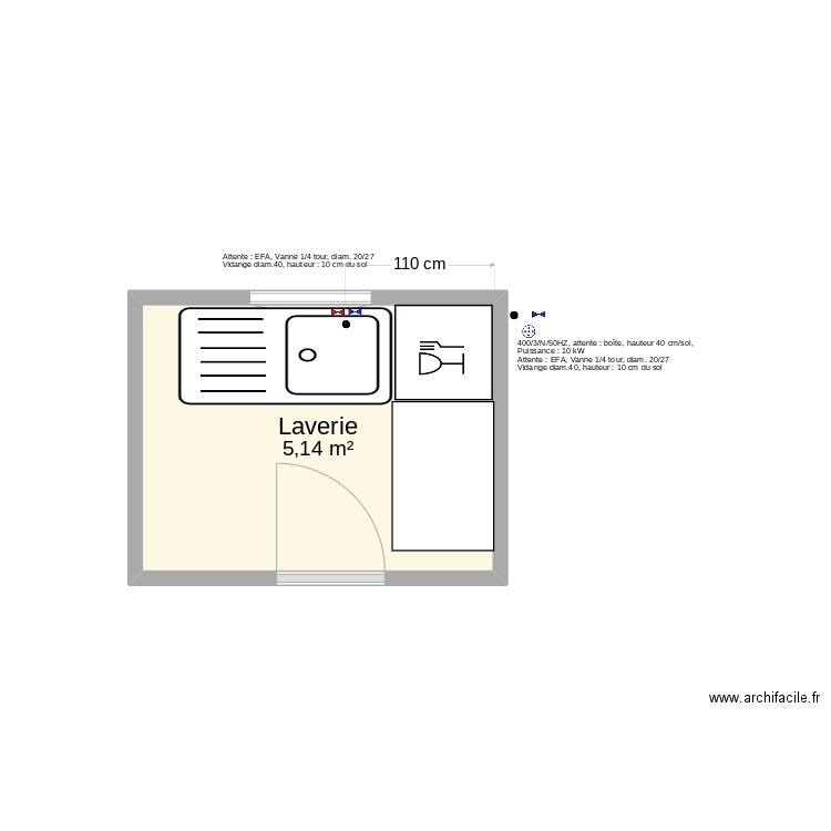 Laverie Valsonne. Plan de 0 pièce et 0 m2